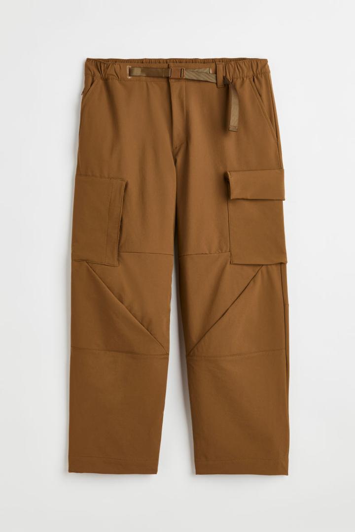 H & M - Loose Fit Water-repellent Shell Pants - Beige