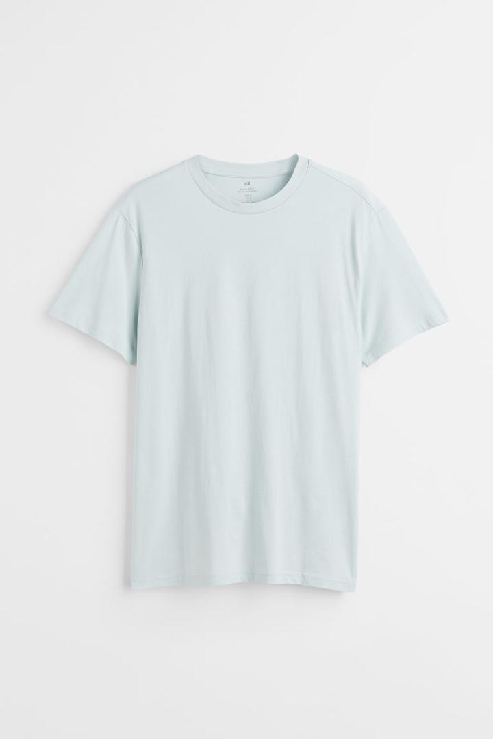 H & M - Regular Fit Crew-neck T-shirt - Turquoise