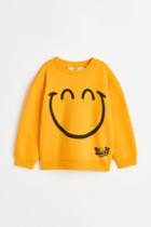 H & M - Printed Sweatshirt - Yellow