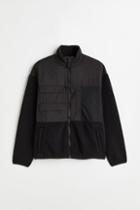 H & M - Regular Fit Fleece Sports Jacket - Black