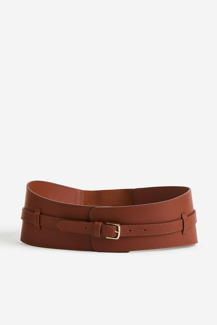 H & M - Wide Waist Belt - Beige