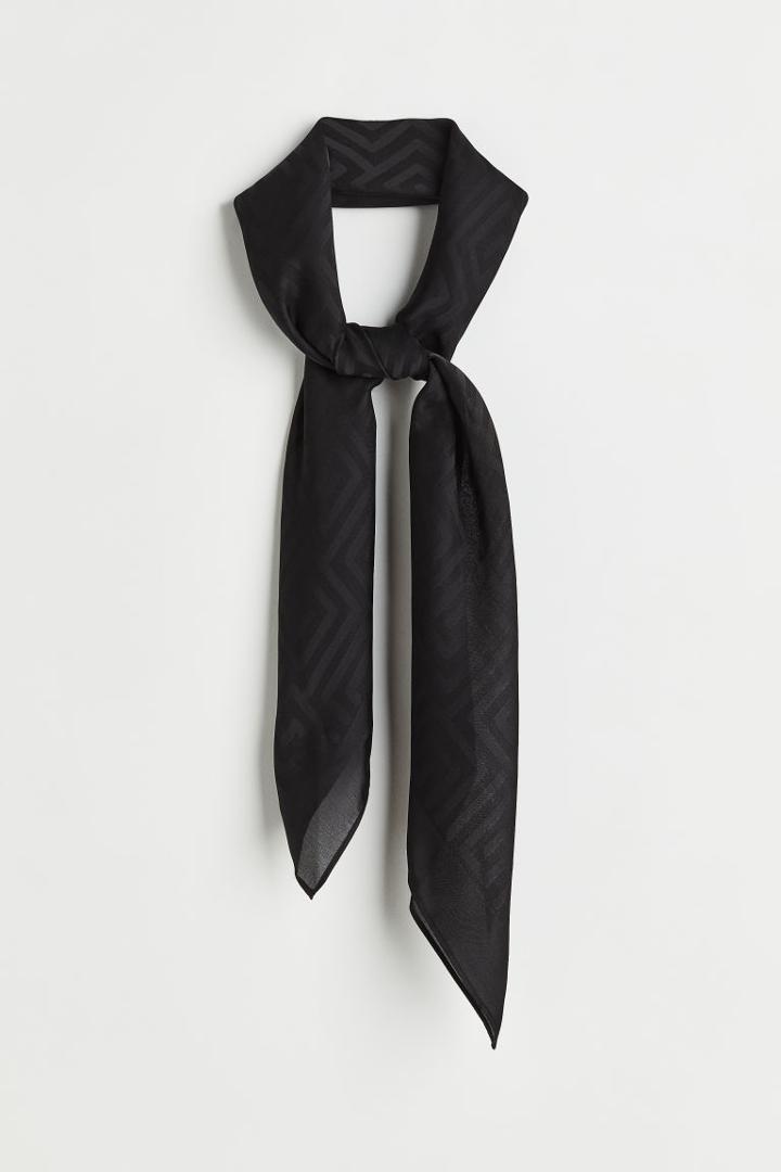 H & M - Satin Scarf - Black