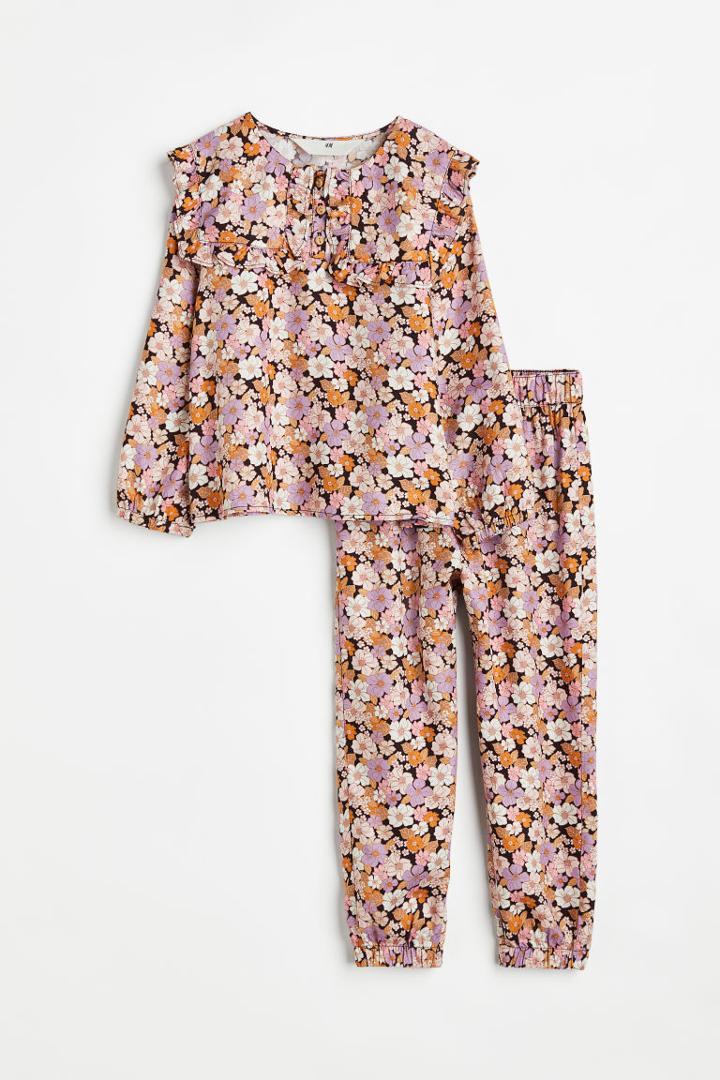 H & M - Patterned 2-piece Set - Red