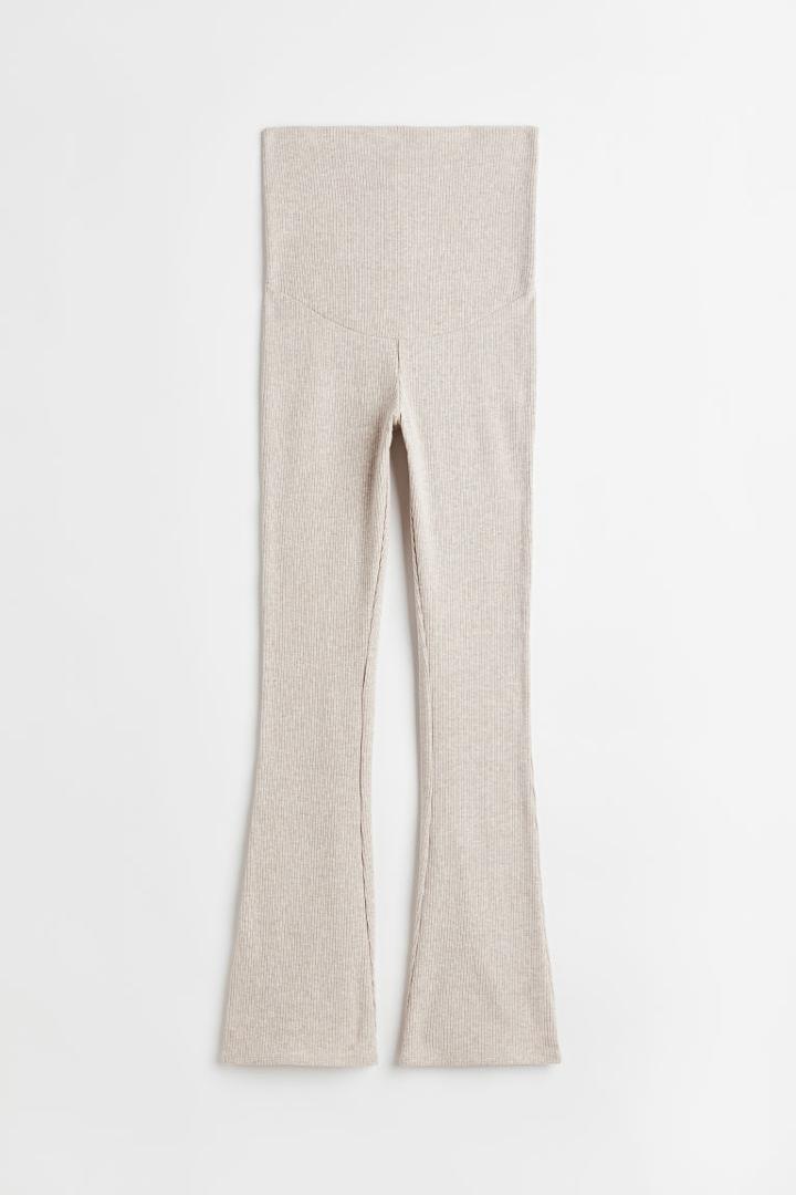 H & M - Mama Before & After Ribbed Pants - Beige