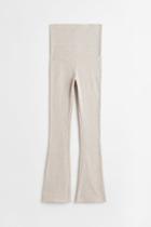 H & M - Mama Before & After Ribbed Pants - Beige