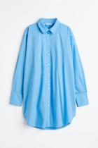 H & M - Long Cotton Shirt - Blue