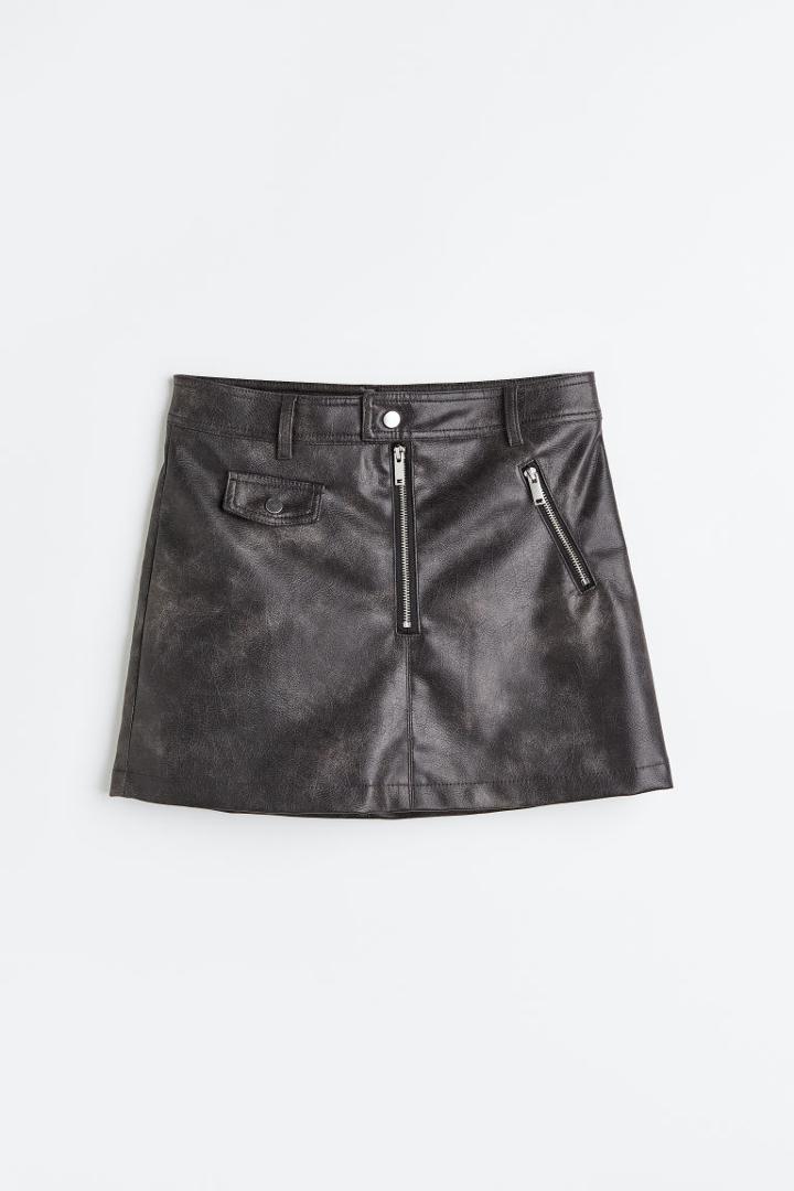 H & M - Biker Skirt - Gray