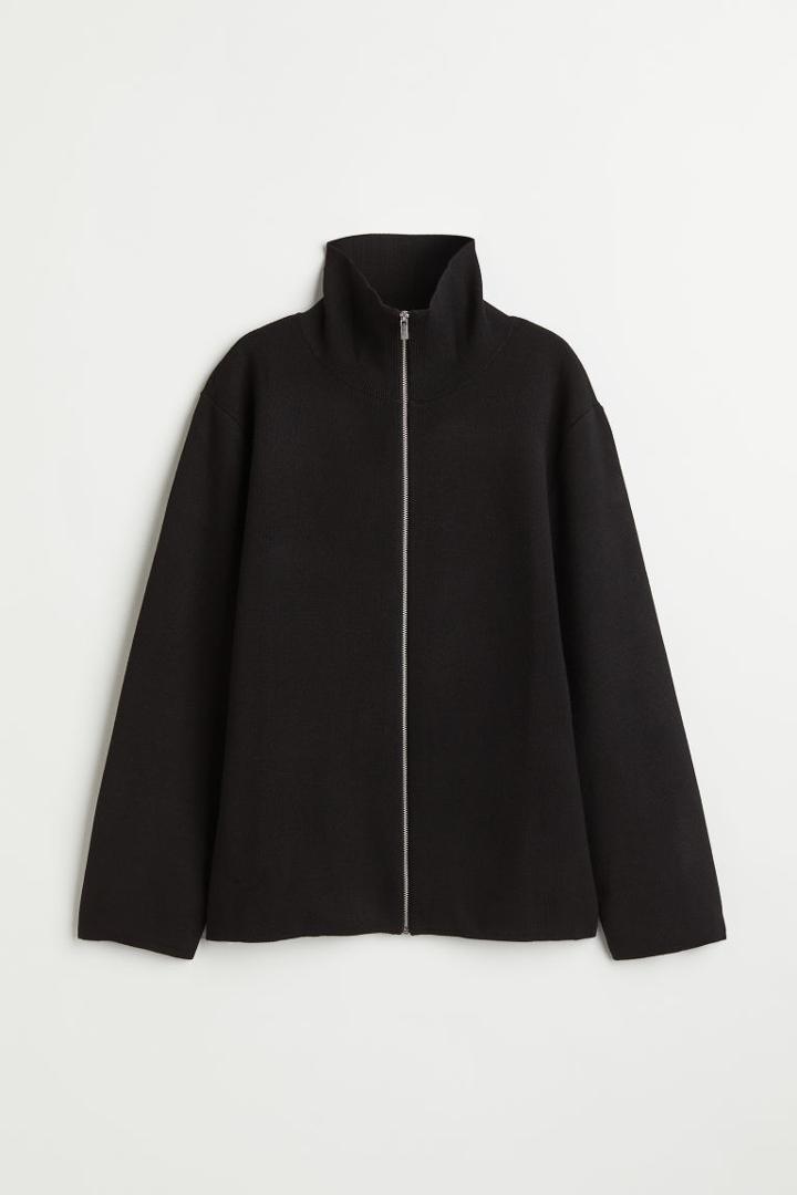 H & M - High-neck Cardigan - Black