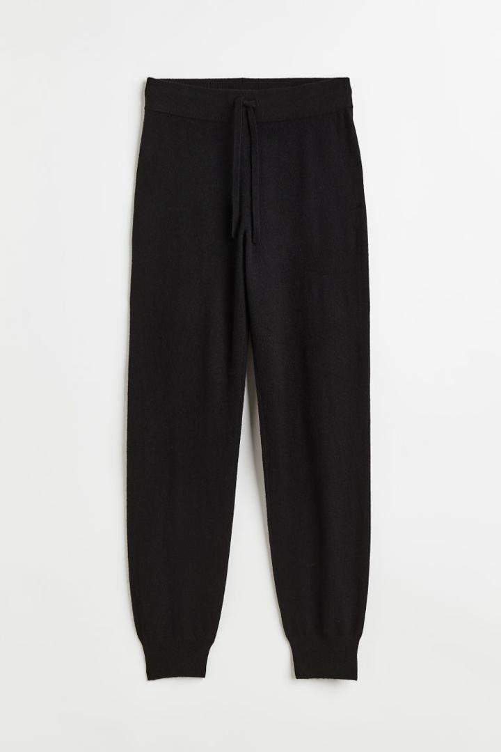H & M - Fine-knit Cashmere Joggers - Black