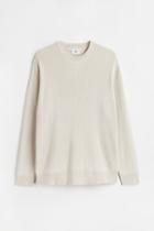 H & M - Relaxed Fit Rib-knit Sweater - Beige