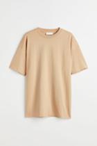 H & M - Oversized Fit Cotton T-shirt - Beige