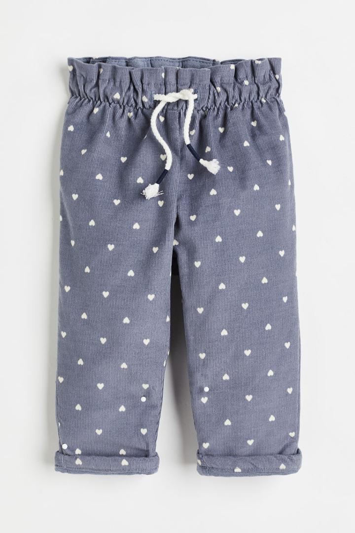 H & M - Lined Cotton Joggers - Blue