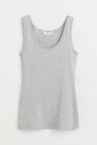 H & M - Lace-trimmed Tank Top - Gray