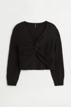 H & M - H & M+ Knot-detail Knit Sweater - Black