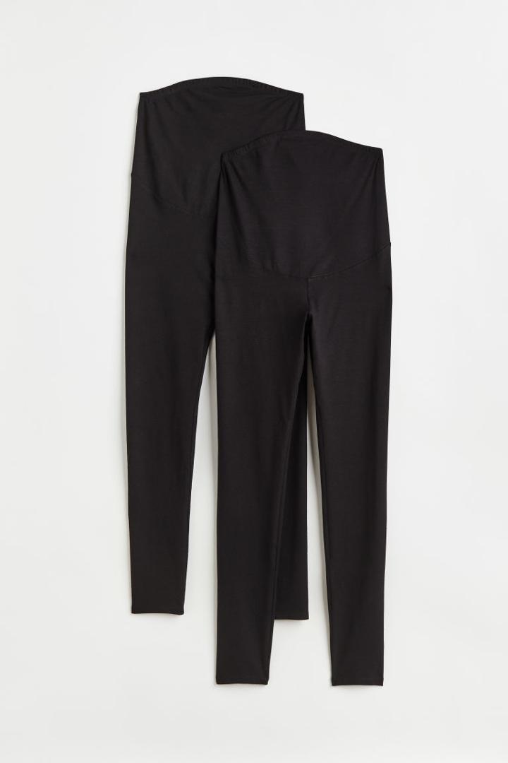 H & M - Mama 2-pack Jersey Leggings - Black