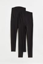 H & M - Mama 2-pack Jersey Leggings - Black