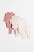 H & M - 6-piece Cotton Set - Pink