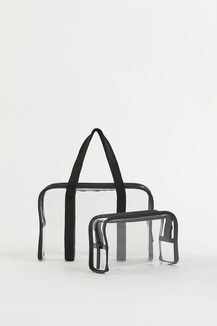 H & M - 2-pack Transparent Toiletry Bags - White