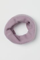 H & M - Ribbed Tube Scarf - Purple