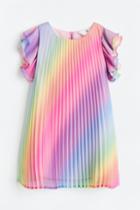 H & M - Pleated A-line Dress - Pink