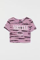 H & M - Crop Top - Purple