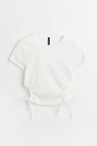 H & M - Ribbed Cut-out Top - White