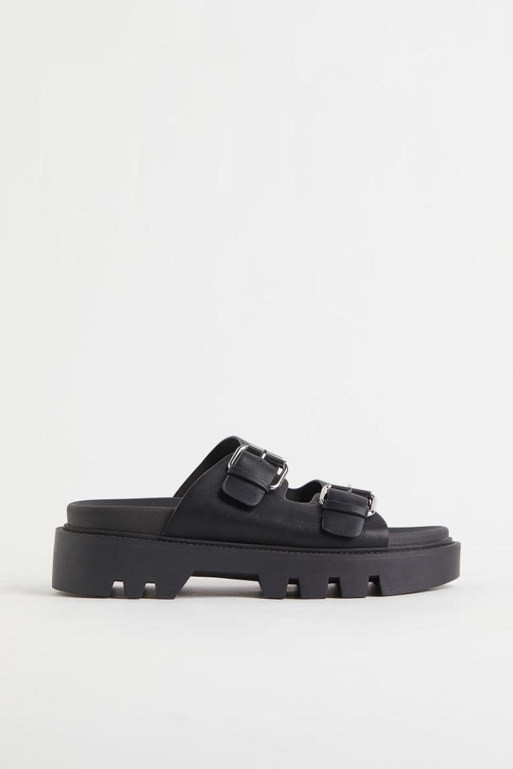 H & M - Chunky-soled Slides - Black