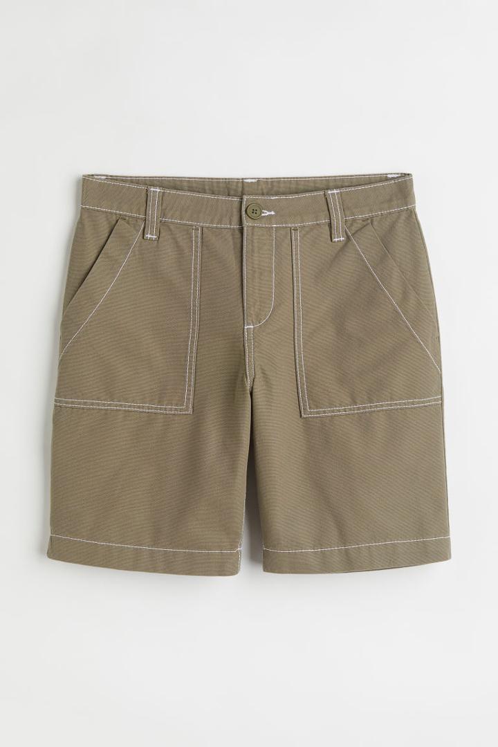 H & M - Low Waist Cargo Shorts - Green