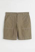 H & M - Low Waist Cargo Shorts - Green