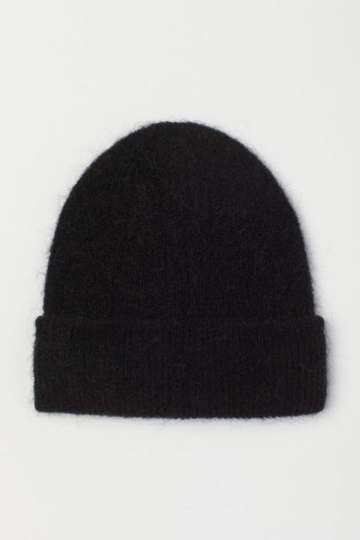 H & M - Rib-knit Wool-blend Hat - Black