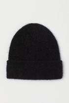H & M - Rib-knit Wool-blend Hat - Black