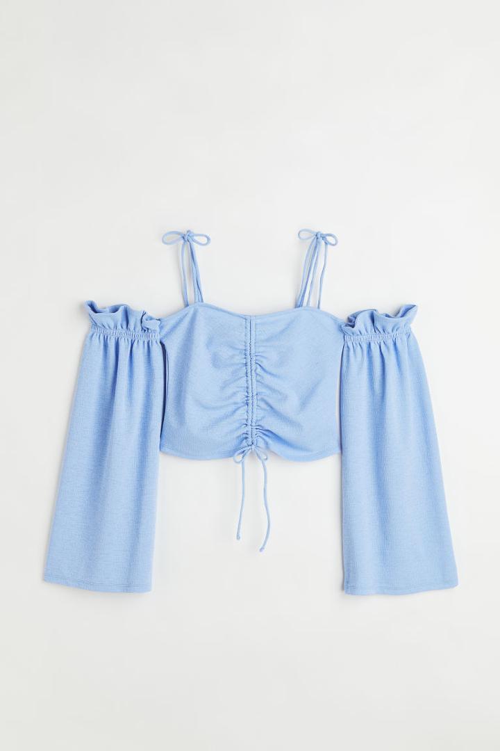 H & M - Off-the-shoulder Top - Blue