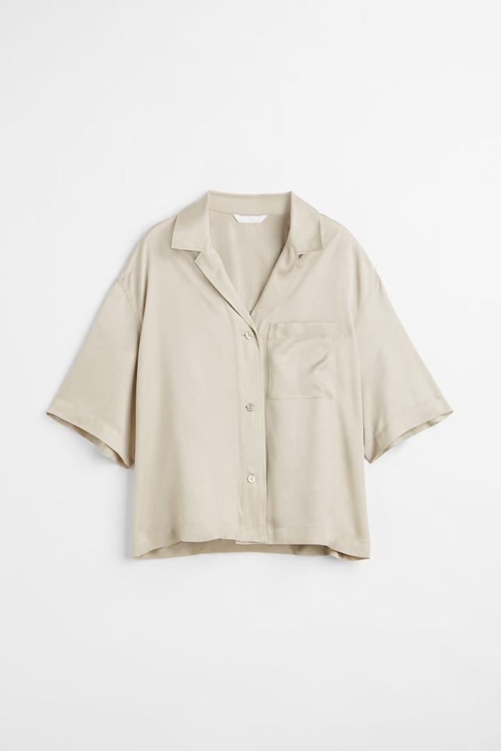 H & M - Oversized Resort Shirt - Green