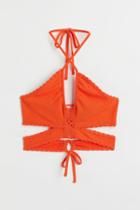 H & M - Cut-out Crop Top - Orange