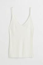 H & M - Rib-knit Tank Top - White