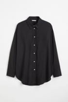 H & M - H & M+ Oversized Cotton Shirt - Black