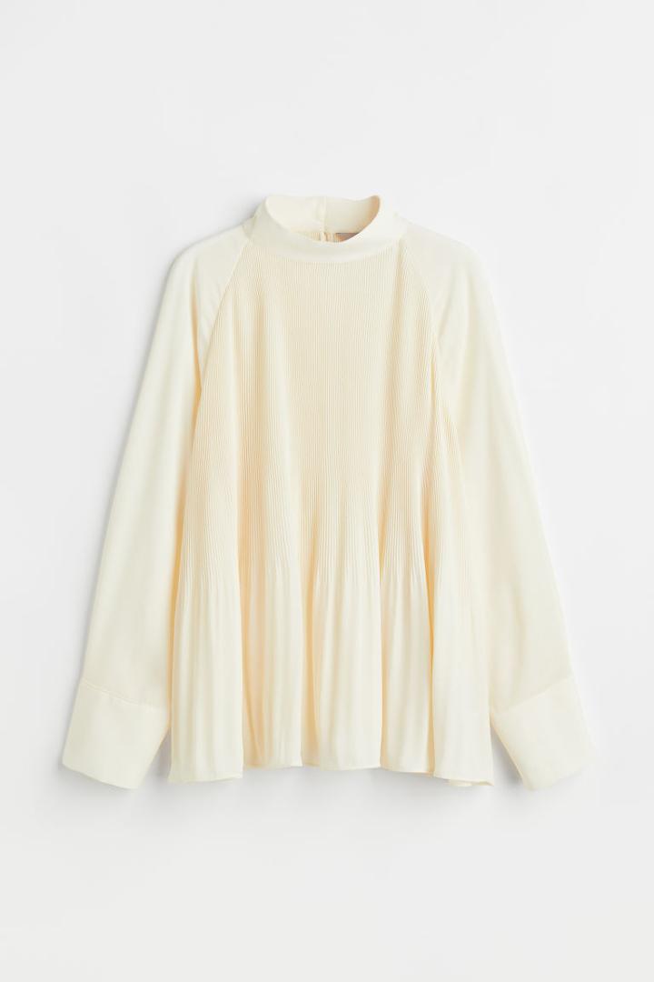 H & M - Pleated Blouse - White