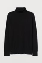 H & M - Merino Wool Turtleneck Sweater - Black