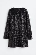 H & M - Open-backed Sequined Dress - Black