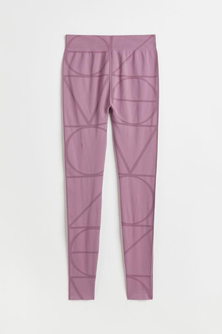 H & M - Seamless Base Layer Tights - Purple