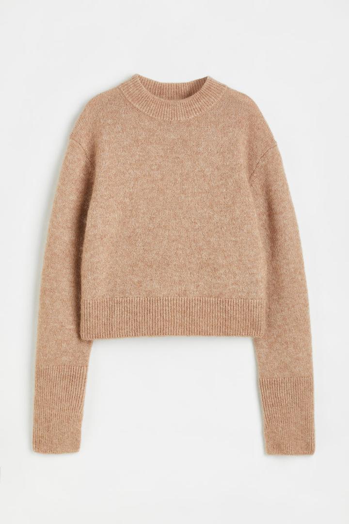 H & M - Mohair-blend Fine-knit Sweater - Beige