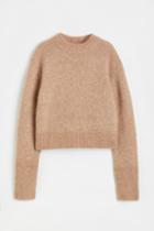 H & M - Mohair-blend Fine-knit Sweater - Beige