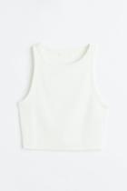 H & M - Cropped Tank Top - White