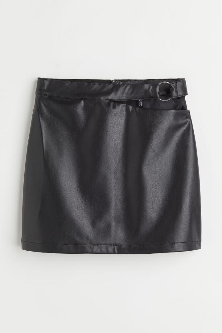 H & M - Cut-out Detail Skirt - Black