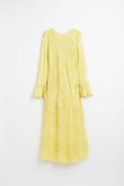H & M - Patterned Chiffon Dress - Yellow