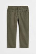 H & M - Relaxed Fit Lined Twill Pants - Green