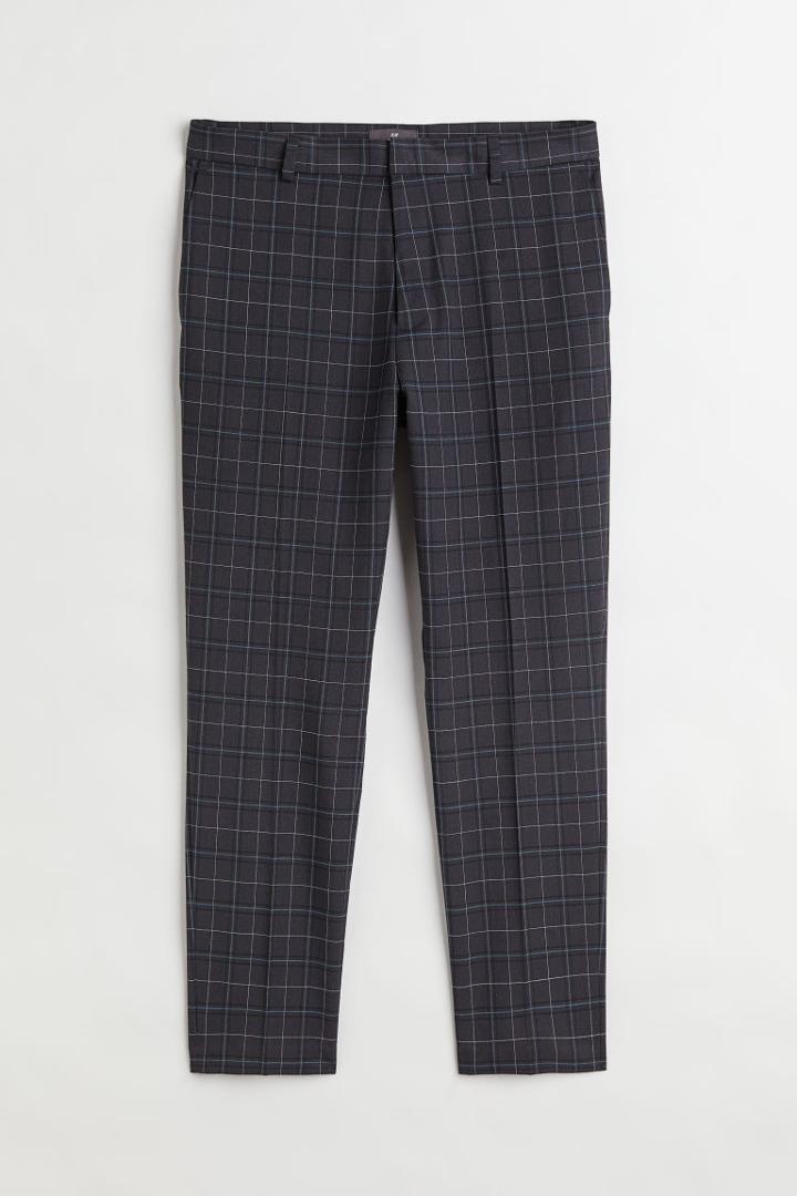 H & M - Slim Fit Crop Slacks - Gray