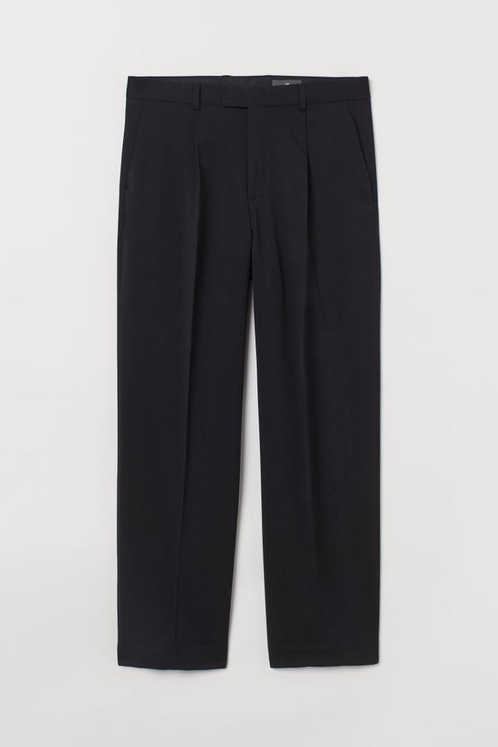 H & M - Straight Fit Suit Pants - Black