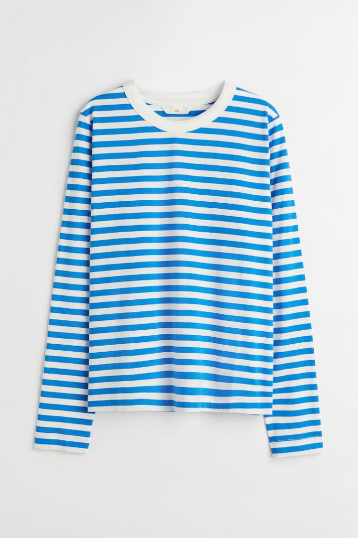 H & M - Cotton Jersey Top - Blue