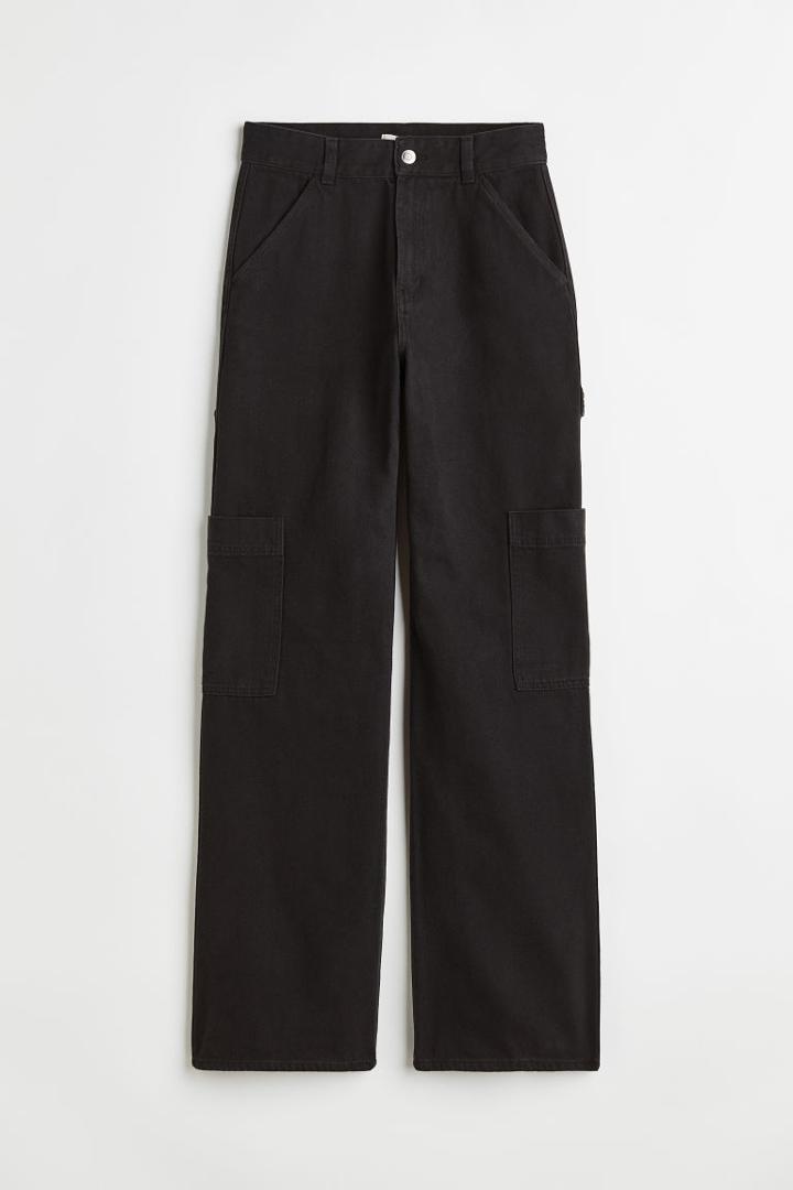 H & M - Wide-leg Cargo Pants - Black